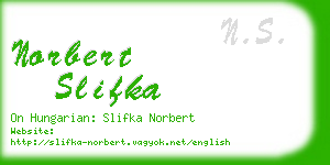 norbert slifka business card